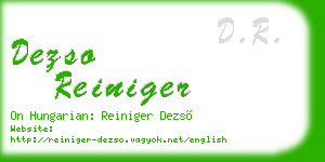 dezso reiniger business card